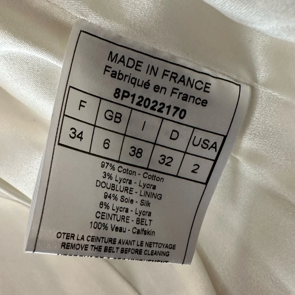 NWT Christian Dior White Cotton Jacket FR34 - Picture 6 of 6